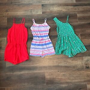 Stylish Girl’s rompers - Red, Striped, Green